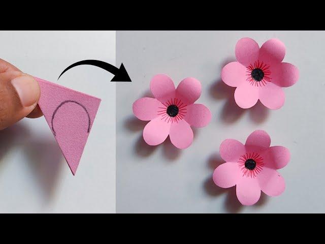 Easy Paper Flower Making | How To Make Paper Flower Craft | Paper Flower Making Step By Step