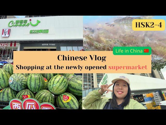 【pinyin & Eng Sub】 逛我家附近新开的超市｜Learn Chinese through Vlogs｜HSK2-4｜Daily Chinese｜Life in China 