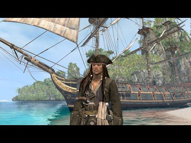 Captain Jack Sparrow + The Princess Frigate + Single NPC Sword & Pistol (Mod) AC Black Flag