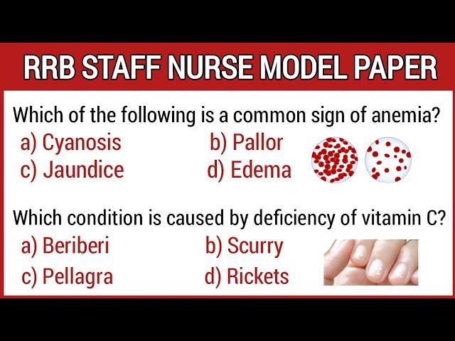 RRB Staff Nurse Exam Model paper || Staff Nurse superintendent exam preparation || part:1 |