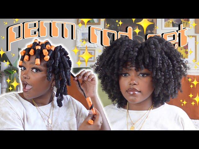 my curly fro routine ft. aussie perm rod set | type 4 natural hair