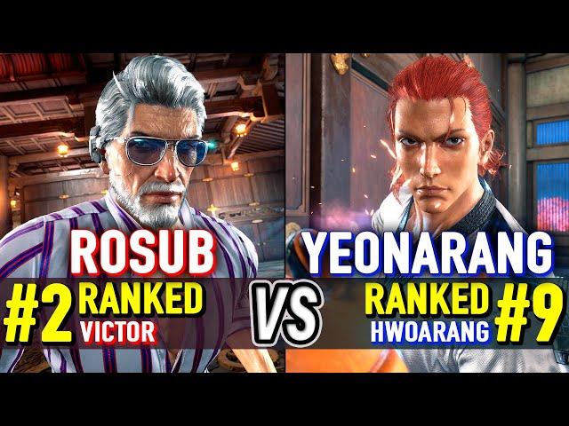 T8  ROSUB (#2 Ranked Victor) vs YEONARANG (#9 Ranked Hwoarang)  Tekken 8 High Level Gameplay