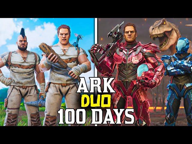 We Spent 100 Days in Ark The Island - Duo Ark Survival Ascended 100 Days