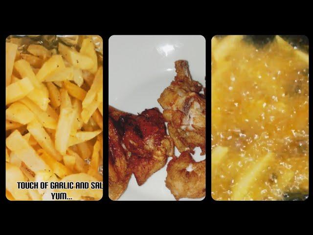 Mini Asmr Making Garlic French fries & chicken(No talking) Some cooking sounds|Faithnamie