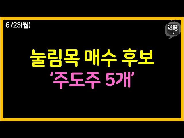 관심종목 ‘주도주 5개’ 눌림목 매수 예정입니다.