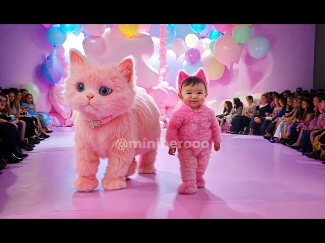 Baby Fashion Show with Cats  ‍⬛