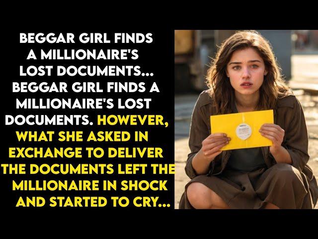 BEGGAR GIRL FINDS LOST DOCUMENTS OF A MILLIONAIRE...BUT WHAT SHE ASKED IN EXCHANGE...