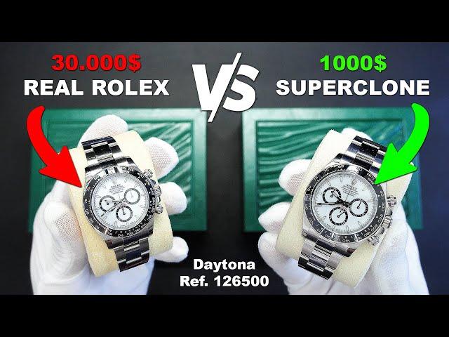 Real vs FAKE Rolex - 1000$ Super Clone Rolex Daytona 126500 Panda - How to spot a FAKE Rolex Watch