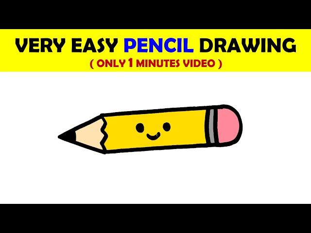 HOW TO DRAW A PENCIL EASY STEP BY STEP #Shorts #Drawing #Pencil