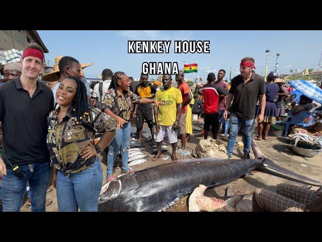 I took Sonny of @BestEverFoodReviewShow to the FISH MARKET in GHANA || Tasting Delicious food