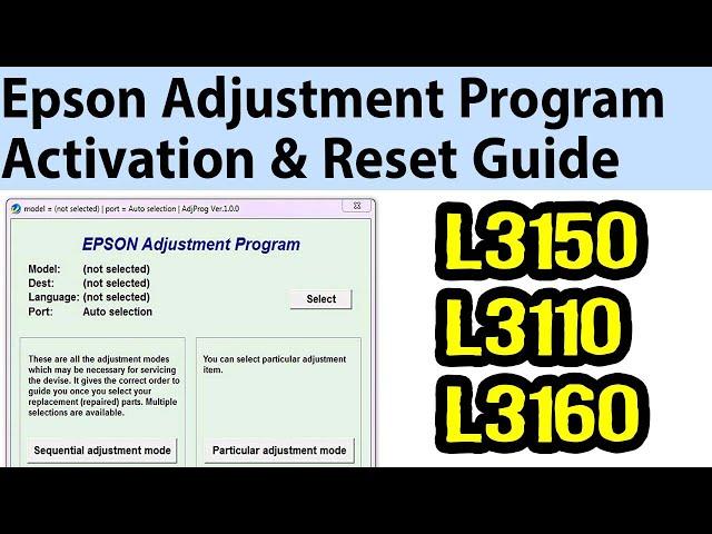 Epson Adjustment Program Activation and Reset Tutorial for Epson Printers