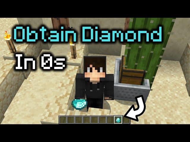 Spawn with Diamond in Inventory Seed | Obtain Diamond 0 Seconds Speedrun World Record