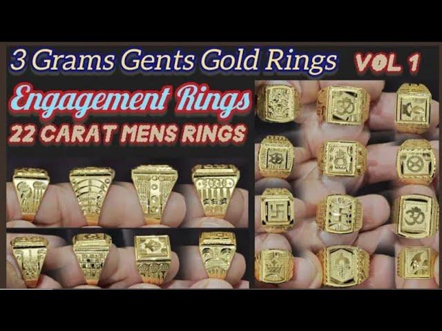 Engagement Rings / Mens Gold Ring / Gents Ring Design / 3 Gram Men Goldring Price / Hallmark Rings