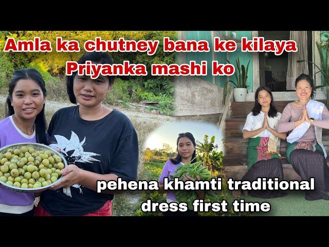 Amla Ka Chutney Bana Ke Kilaya @PriyankacVlogs Ko || Got Invitation || Pehena Khamti Dress