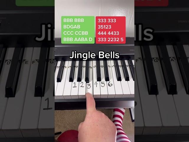 Easiest Jingle Bells Piano Tutorial  #shorts #piano