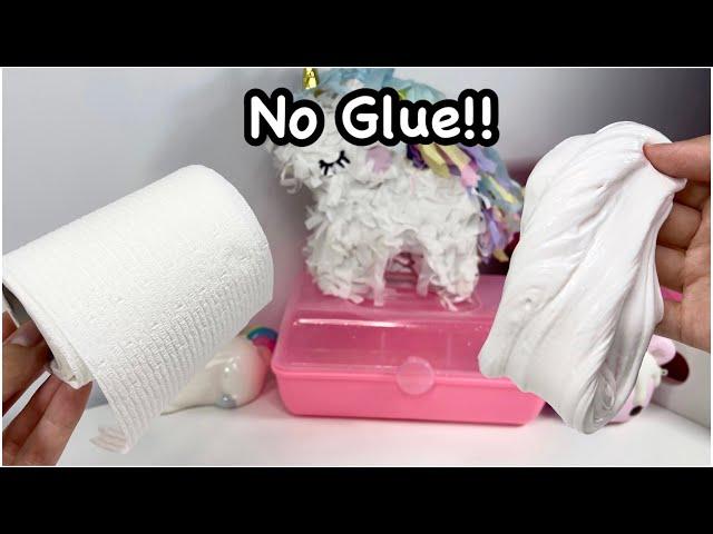 Toilet Paper Slime?? 🫧 How To Make EASY NO GLUE Toliet Paper Slime!!