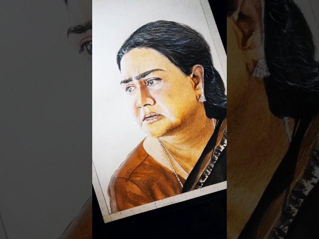 Urvashi drawing ️ ഉർവ്വശി ️ Lady Superstar #drawing #art #viralvideo  #urvashi #ullozhukku #shorts