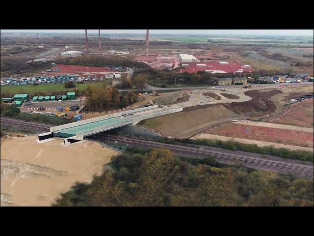 Ralph Butcher Causeway Whittlesey - King's Dyke Crossing - Eastern Roundabout - 2 year time lapse