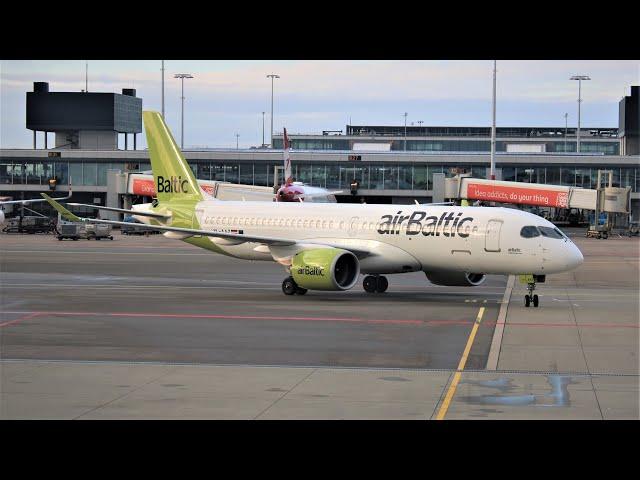 Full flight | airBaltic Airbus A220-300 | BT962 Amsterdam to Vilnius (YL-AAZ)