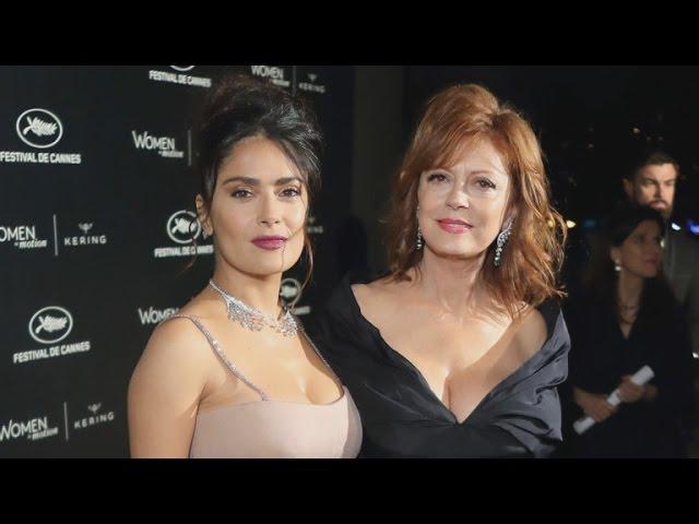 Salma Hayek and Susan Sarandon Hilariously Compare Cleavage