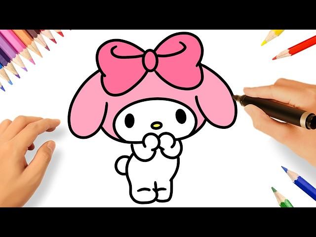 HOW TO DRAW MY MELODY EASY  |  SANRIO