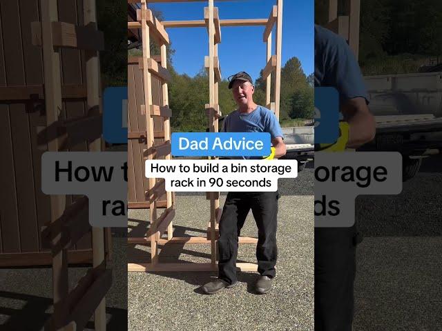 How to build a storage bin rack in 90 seconds. Love, Dad