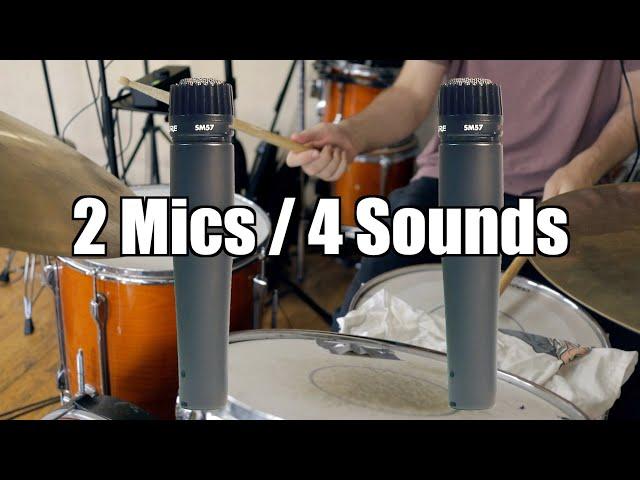 Recording Drums with 2 SM57 mics (4 sounds with 2 mics)