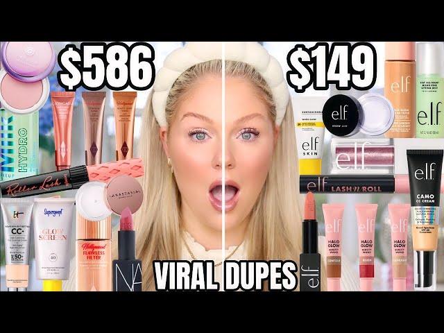 Testing *VIRAL* ELF Makeup Dupes vs High End Makeup  Which Is Better? Drugstore vs High End Makeup