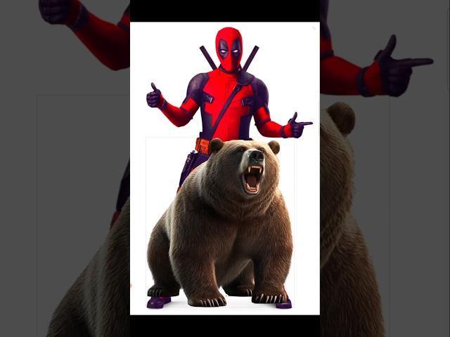 A Grizzly bear as Deadpool