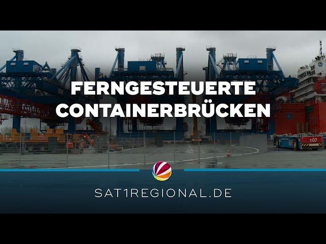 Erste ferngesteuerte Containerbrücken im Hamburger Hafen