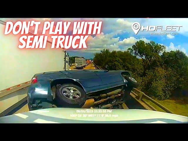 DON’T PLAY WITH SEMI Truck  --- Driving Fails & Lessons Learned! #1291