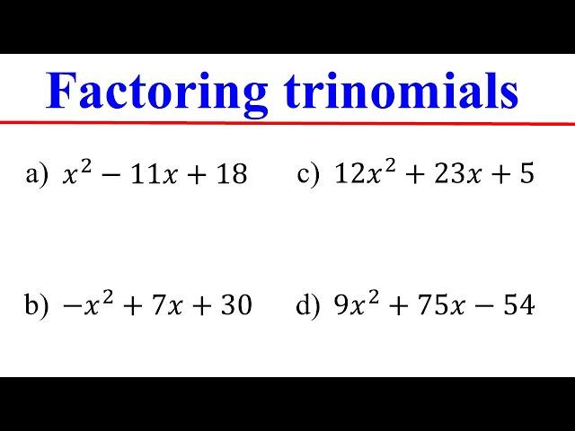 How to Factor Trinomials, Quadratics, Polynomials │ Algebra