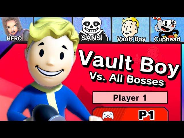 Vault Boy Vs. All Bosses in Super Smash Bros Ultimate | Vault Boy Mii