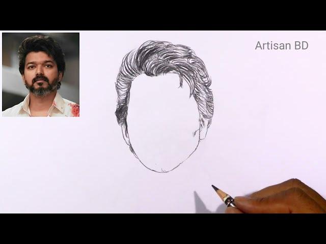 How To Draw Realistic Face Vijay Pencil Sketch | Pencil Drawing | Vilay Drawing