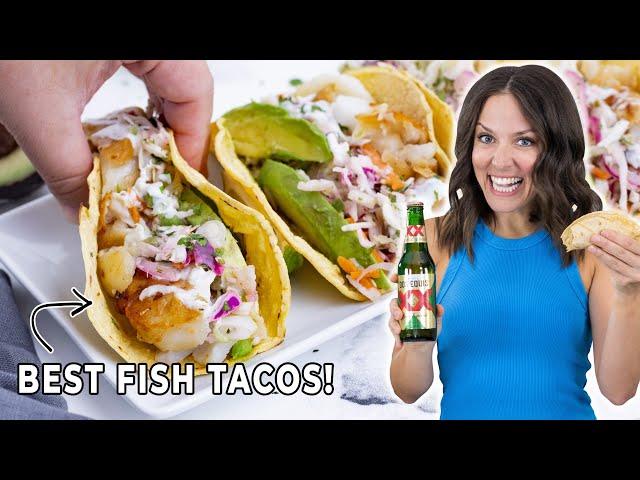 Best Baja Fish Tacos with Lime Crema