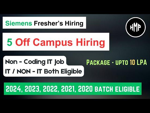 Off campus drive for 2024, 2023, 2022, 2021 batch | It jobs without coding | off campus hiring