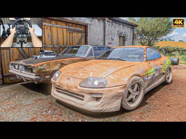 Rebuilding Toyota Supra MK4 & Dodge Charger (Fast&Furious)| Forza Horizon 5 |Steering Wheel gameplay