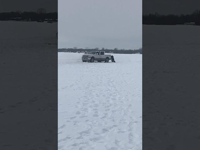 Fords are only made for blacktop  #fordtrucks #diesel #icefishing #perch