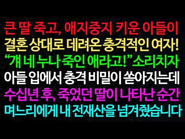 실화사연-큰 딸 죽고, 애지중지 키운 아들이 결혼 상대로 데려온 충격적인 여자! “걔 네 누나 죽인 애라고!”소리치자 /실화사연/신청사연/사이다썰/반전사연/사연라디오
