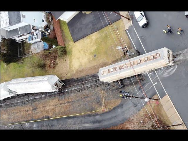 Nesquehoning, PA Train Derailment (the day after) - Drone Footage