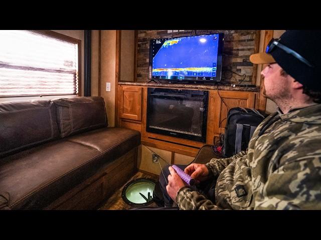 The MOST luxurious ice fishing shack! (29 Feet Long)