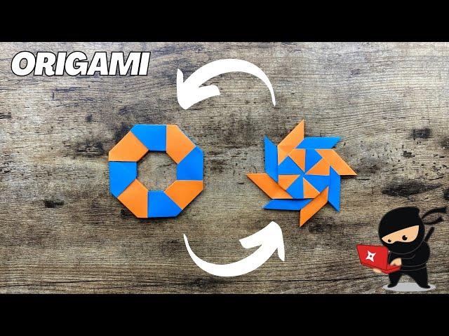 ORIGAMI TRANSFORMING NINJA STAR SHURIKEN PAPER WEAPON TUTORIAL ORIGAMI WORLD PAPER NINJA WEAPON ART