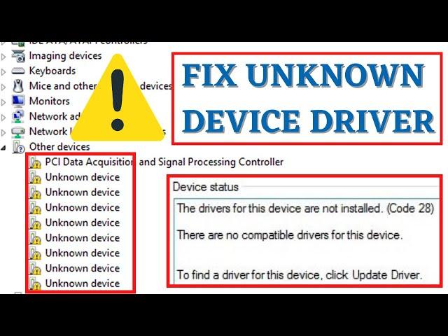 Unknown device driver windows 7/8/10