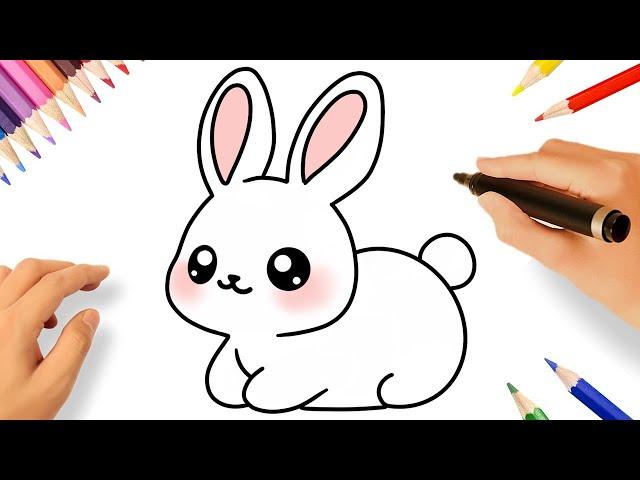 HOW TO DRAW A CUTE BUNNY EASY️