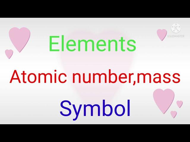 30 Elements with their Atomic number,Atomic mass and symbol.Topic : Elements from chemistry.