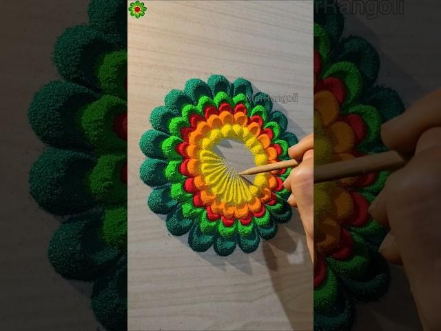 Rangoli designs for diwali simple and easy #rangolidesign #diwalirangoli #shorts