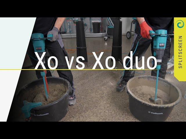 XO55 Duo vs Xo6: a considerable „time saver„ while mixing screed.