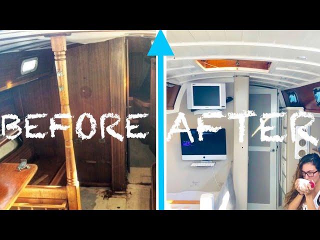 SAILBOAT INTERIOR RESTORATION PROJECT |Boat Headliner Installation DIY