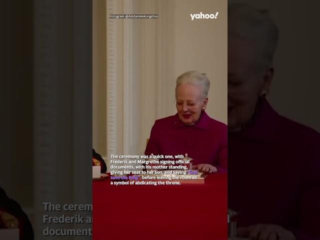 King Frederik and Queen Margrethe coronation moment leaves fans in tears | #shorts #yahooaustralia