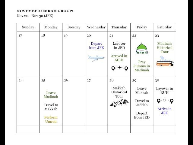 November Umrah Tour 20 - 30, 2024 Pre trip Seminar